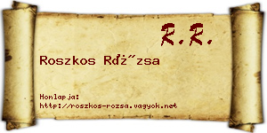 Roszkos Rózsa névjegykártya